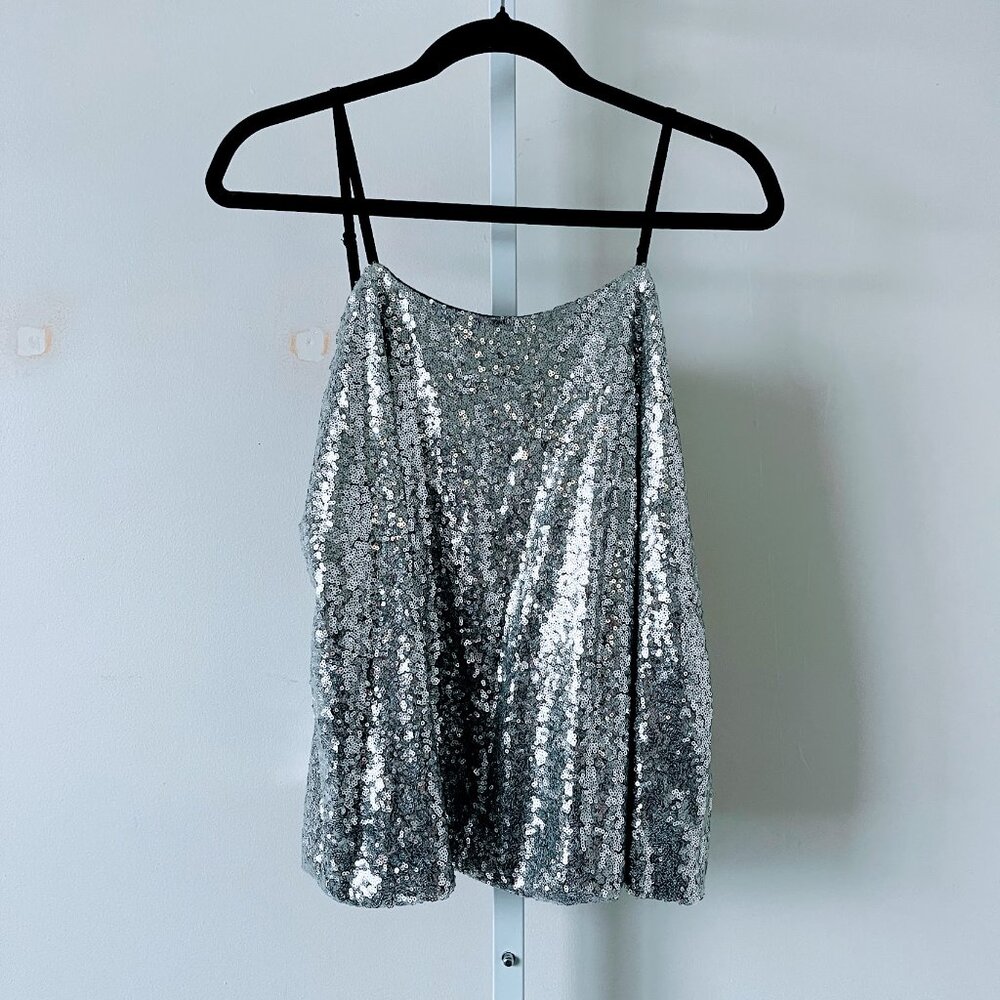 Silver Sequin Top